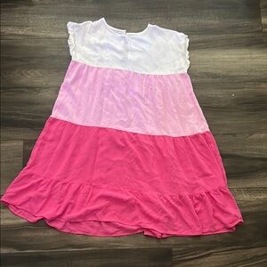 Petite Pink and White Dress